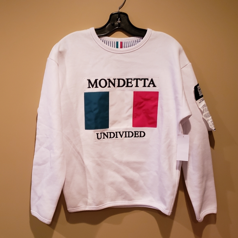 NWT Mondetta Italy Organic Cotton Crewneck Sweatshirt XS White